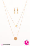 Paparazzi "Center Of The Glitter-verse" Gold Necklace & Earring Set Paparazzi Jewelry