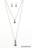 Paparazzi "Central SPARK" Brass Necklace & Earring Set Paparazzi Jewelry