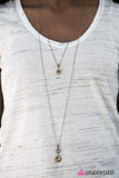Paparazzi "Central SPARK" Brass Necklace & Earring Set Paparazzi Jewelry