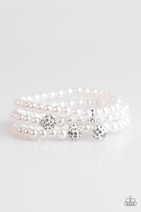 Paparazzi "Certainly Cinderella - White" bracelet Paparazzi Jewelry