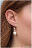 Paparazzi "Cest La Vie" White Lanyard Necklace & Earring Set Paparazzi Jewelry