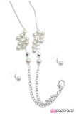 Paparazzi "Cest La Vie" White Lanyard Necklace & Earring Set Paparazzi Jewelry