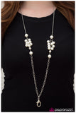 Paparazzi "Cest La Vie" White Lanyard Necklace & Earring Set Paparazzi Jewelry