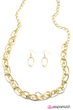 Paparazzi "Chain of Command" Gold Necklace & Earring Set Paparazzi Jewelry