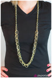 Paparazzi "Chain of Command" Gold Necklace & Earring Set Paparazzi Jewelry