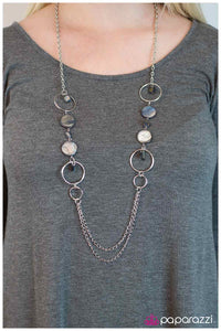 Paparazzi "Chalk It Up" Silver Necklace & Earring Set Paparazzi Jewelry