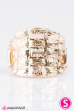 Paparazzi "Checkerboard Chic" Gold Ring Paparazzi Jewelry