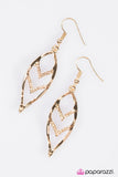 Paparazzi "Check, Please! - Gold" earring Paparazzi Jewelry