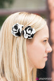 Paparazzi "Check This Out" Black/White Hair Clip Paparazzi Jewelry