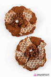Paparazzi "Cherokee Rose" Brown Hair Clip Paparazzi Jewelry