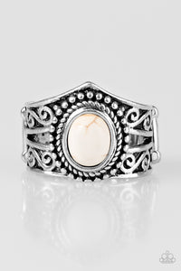 Paparazzi "Chief of Chic" White Ring Paparazzi Jewelry