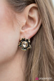 Paparazzi "Chin Up, Buttercup" Brass Post Earrings Paparazzi Jewelry