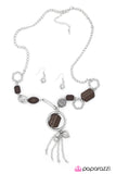 Paparazzi "Chocolate Prose" Brown Necklace & Earring Set Paparazzi Jewelry