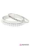 Paparazzi "Circle Of Influence - White" bracelet Paparazzi Jewelry