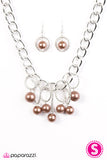 Paparazzi "Classic Girl" Brown Necklace & Earring Set Paparazzi Jewelry