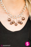 Paparazzi "Classic Girl" Brown Necklace & Earring Set Paparazzi Jewelry