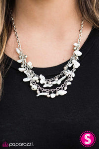 Paparazzi "Coastal Living" White Necklace & Earring Set Paparazzi Jewelry