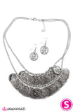 Paparazzi "COIN Artist" Silver Necklace & Earring Set Paparazzi Jewelry