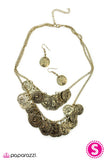 Paparazzi "COIN Artist" Brass Necklace & Earring Set Paparazzi Jewelry