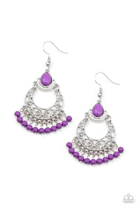 Paparazzi VINTAGE VAULT "Colorful Colada" Purple Earrings Paparazzi Jewelry