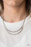 Paparazzi "Come Rain Or MOONSHINE - Silver" necklace Paparazzi Jewelry