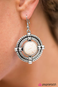 Paparazzi "Command Center - White" earring Paparazzi Jewelry