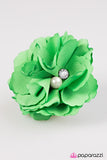 Paparazzi "Compare and Contrast" Green Hair Clip Paparazzi Jewelry