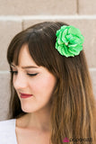 Paparazzi "Compare and Contrast" Green Hair Clip Paparazzi Jewelry