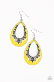 Paparazzi "Compliments To The CHIC" Yellow Earrings Paparazzi Jewelry