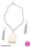 Paparazzi "Cornerstone" White Necklace & Earring Set Paparazzi Jewelry