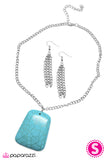 Paparazzi "Cornerstone" Blue Necklace & Earring Set Paparazzi Jewelry