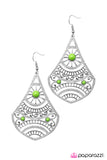 Paparazzi "Corolla Sunrise" Green Earrings Paparazzi Jewelry