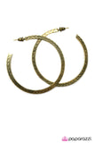 Paparazzi "Crossfire - Brass" earring Paparazzi Jewelry