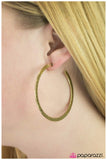 Paparazzi "Crossfire - Brass" earring Paparazzi Jewelry