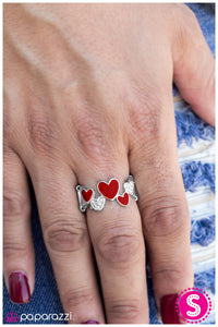 Paparazzi "Cross My Heart" Red Ring Paparazzi Jewelry