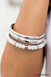 Paparazzi "Crystal Cadence" White Bracelet Paparazzi Jewelry