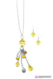 Paparazzi "Crystal Collision" Yellow Necklace & Earring Set Paparazzi Jewelry