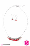 Paparazzi "Cube Jive" Red Necklace & Earring Set Paparazzi Jewelry