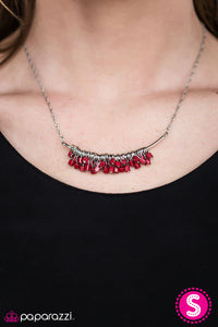 Paparazzi "Cube Jive" Red Necklace & Earring Set Paparazzi Jewelry