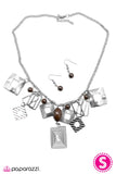 Paparazzi "Cutting Corners" Brown Necklace & Earring Set Paparazzi Jewelry