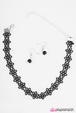 Paparazzi "Daisy Love" Black Choker Necklace & Earring Set Paparazzi Jewelry