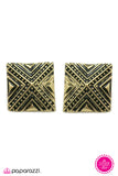 Paparazzi "Dance Of The Pyramids" Brass Post Earrings Paparazzi Jewelry