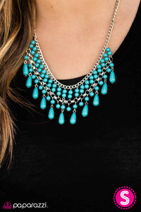 Paparazzi "Daredevil" Blue Necklace & Earring Set Paparazzi Jewelry