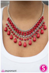 Paparazzi "Daredevil" Red Necklace & Earring Set Paparazzi Jewelry