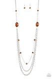 Paparazzi "Dare to Dazzle" Brown Necklace & Earring Set Paparazzi Jewelry