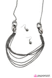 Paparazzi "Daringly Debonair" Black Necklace & Earring Set Paparazzi Jewelry