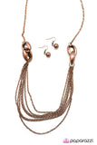 Paparazzi "Daringly Debonair" Copper Necklace & Earring Set Paparazzi Jewelry