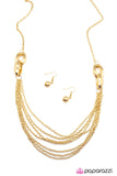 Paparazzi "Daringly Debonair" Gold Necklace & Earring Set Paparazzi Jewelry