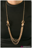 Paparazzi "Daringly Debonair" Gold Necklace & Earring Set Paparazzi Jewelry