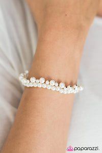 Paparazzi "Date With Divine" White Bracelet Paparazzi Jewelry